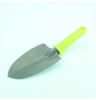 Garden spatula with a plastic handle